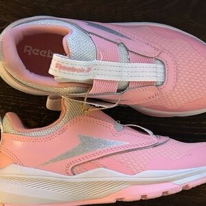 NWT Reebok Pink Slip-On Sneakers with Velcro Strap